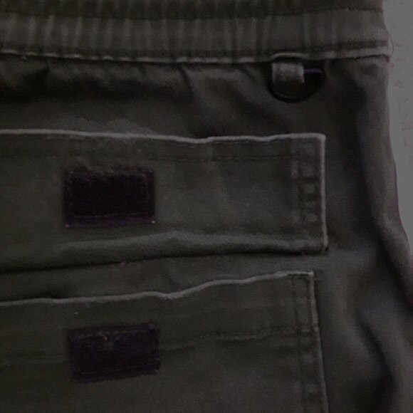 FASHION NOVA MEN Army Green & White Ankle Zip Slim Fit Drawtring Track Pants - Picture 5 of 6